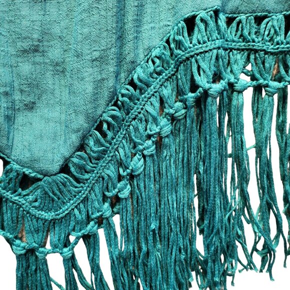 Women's Aolro Teal/Turquoise 3 In 1 Crochet Cover Up Size M Dress w/Fringe. NWT! - Picture 6 of 11